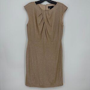 3/$25‎ Donna Ricco Cocktail Dress 8 Glitter Shimmer Fitted Sheath Champagne